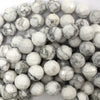 Natural Faceted White Howlite Round Beads 15.5