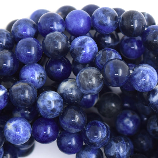 Natural Blue Sodalite Round Beads Gemstone 15" Strand 4mm 6mm 8mm 10mm 12mm