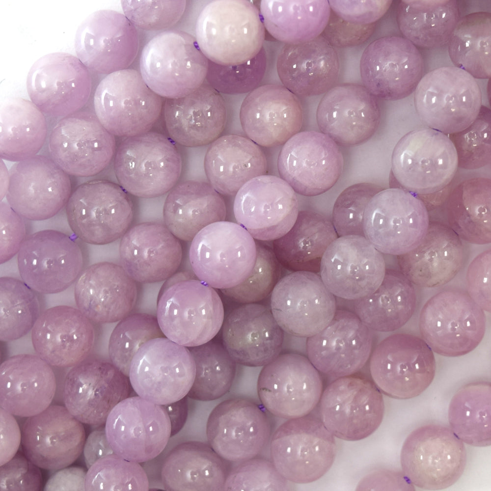 A grade Natural Lavender Kunzite Round Beads Gemstone 15.5" Strand 6mm 8mm 10mm
