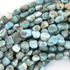 8mm - 10mm natural blue larimar pebble nugget beads 15.5