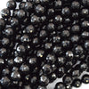AA Natural Faceted Black Tourmaline Round Beads 15