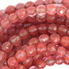 Faceted Cherry Quartz Round Beads Gemstone 15