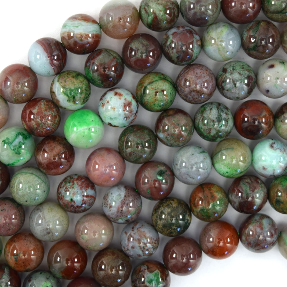 Natural Blood Jasper Round Beads Gemstone 15" Strand 4mm 6mm 8mm 10mm 12mm