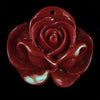 4 pieces 34mm synthetic coral carved rose flower pendant beads red