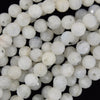 Natural Faceted White Moonstone Round Beads 15.5
