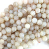 Natural Cream White Lace Agate Beads Gemstone 15.5