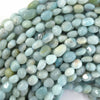 6mm - 8mm natural blue amazonite pebble nugget beads 15.5