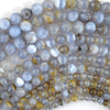 Natural Blue Lace Agate Chalcedony Round Beads 15