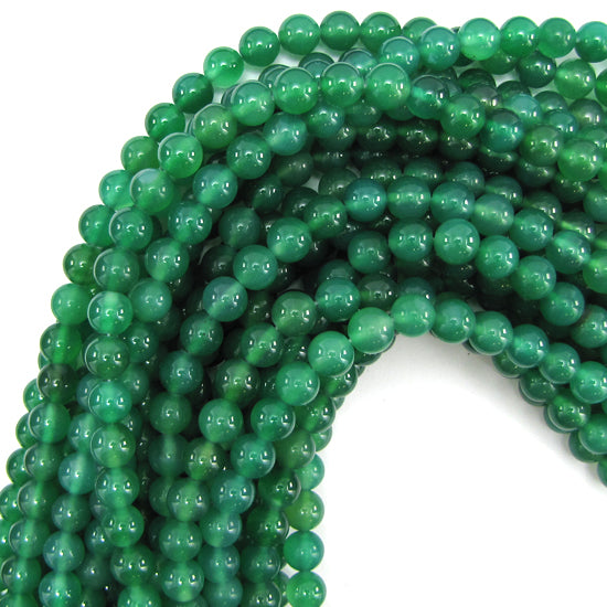 Green Onyx Round Beads Gemstone 15" Strand 4mm 6mm 8mm 10mm 12mm