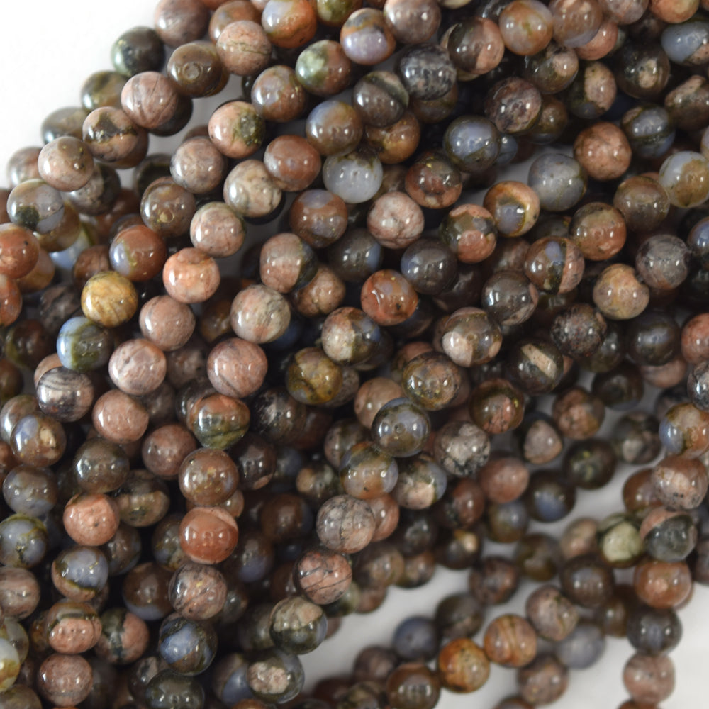 Natural Blue Gray Opal Round Beads Gemstone 15" Strand 4mm 6mm 8mm 10mm