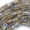Natural Blue Lace Agate Chalcedony Round Beads 15