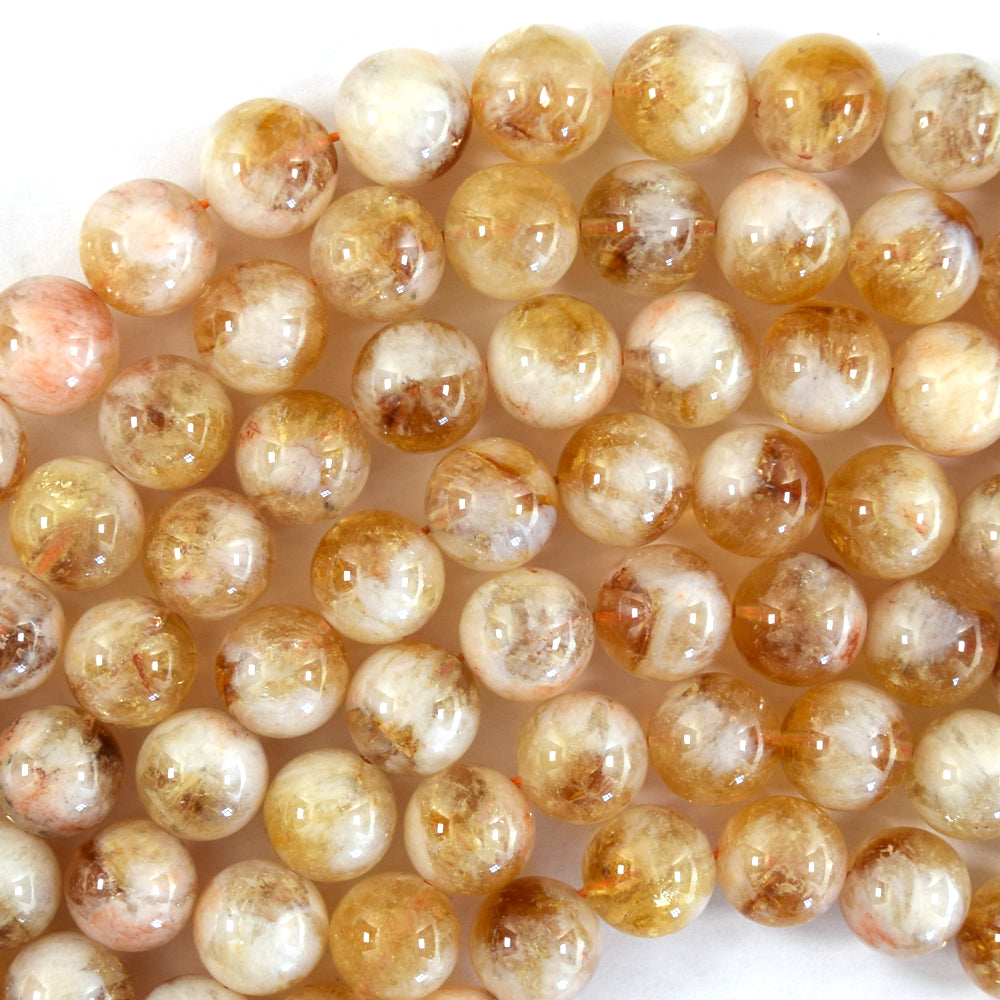 A grade Natural Yellow Citrine Round Beads 15" Strand 4mm 6mm 8mm 10mm 12mm S1