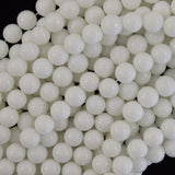 White Jade Round Beads Gemstone 15
