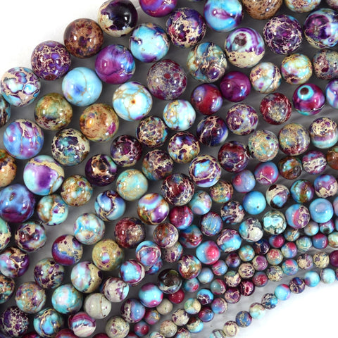 Natural Fossil Jasper Round Beads Gemstone 15.5" Strand 4mm 6mm 8mm 10mm 12mm