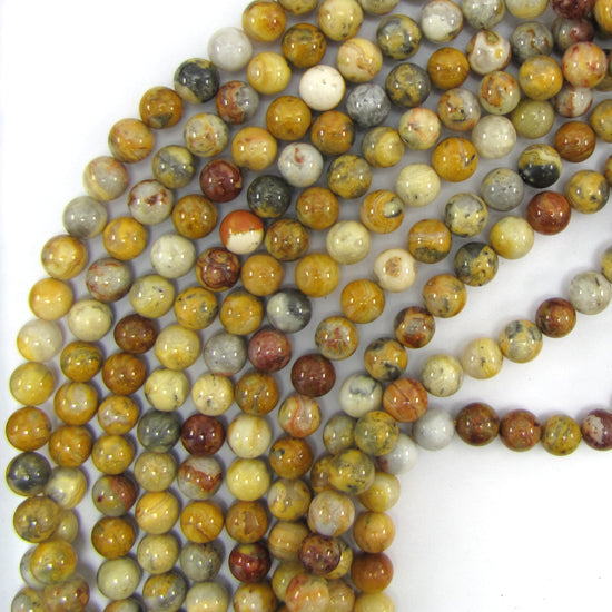 Natural Crazy Lace Agate Round Beads Gemstone 15" Strand 4mm 6mm 8mm 10mm 12mm