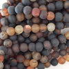 8mm matte black brown dream agate round beads 15