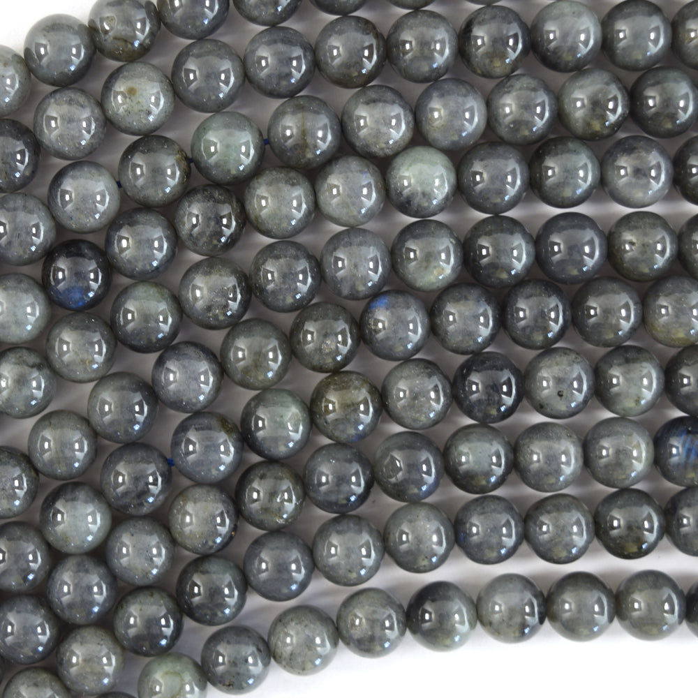 Natural Dark Gray Labradorite Round Beads Gemstone 15" Strand 6mm 8mm 10mm S2