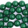 Faceted Emerald Green Jade Round Beads 15