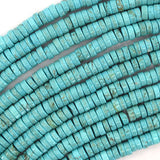 6mm - 7mm blue turquoise heishi disc beads 15.5