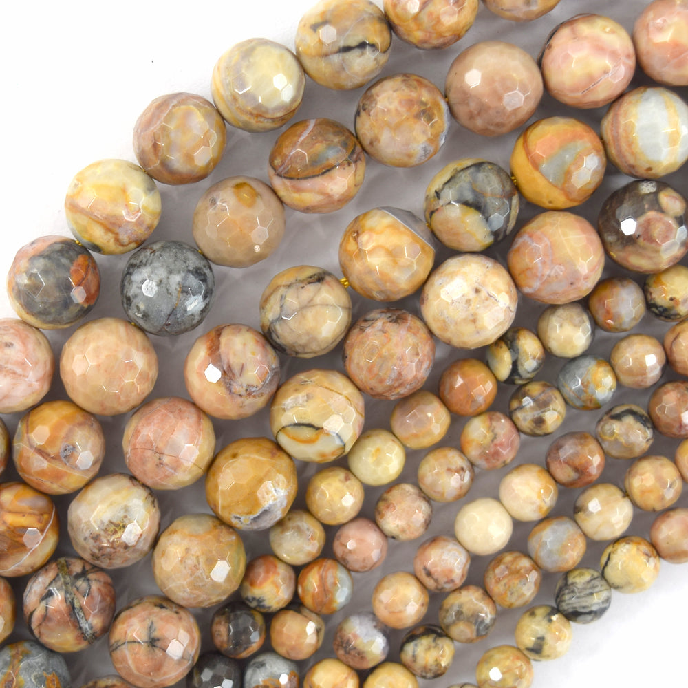 Natural Faceted Venus Jasper Round Beads Gemstone 15" Strand 6mm 8mm 10mm