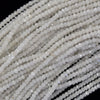 Natural Faceted White Moonstone Rondelle Button Beads 15.5