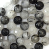 Faceted Black Rutilated Quartz Round Beads 15