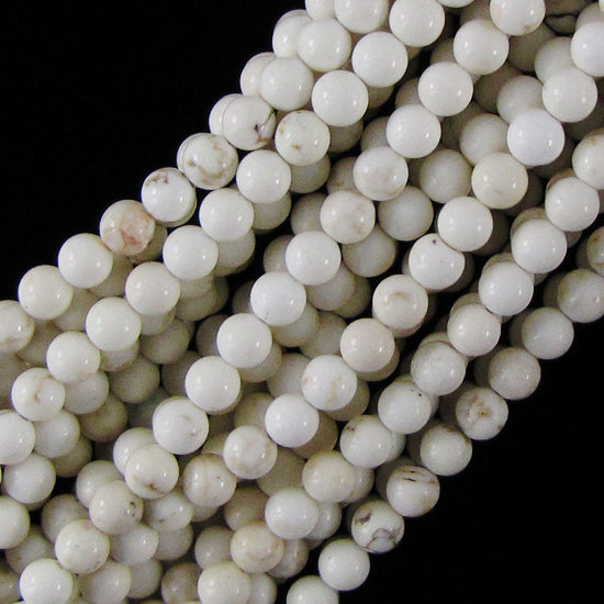 White Turquoise Round Beads Gemstone 15" Strand 4mm 6mm 8mm 10mm 12mm