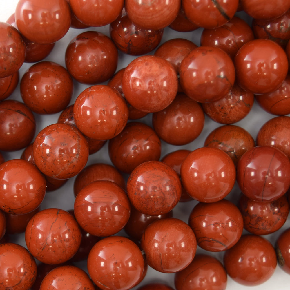 Natural Red Jasper Round Beads Gemstone 15" Strand 4mm 6mm 8mm 10mm 12mm