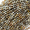 4mm faceted gray moonstone round beads 15.5