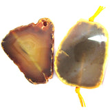 46-62mm brown agate freeform pendant bead 1pc