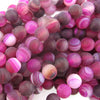 6mm matte magenta stripe agate round beads 15