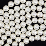 White Shell Pearl Round Beads 15.5