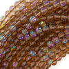 Brown Mystic Aura Quartz Round Beads Gemstone 15