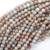 Mystic Titanium Faceted Peach Aventurine Round Beads 15