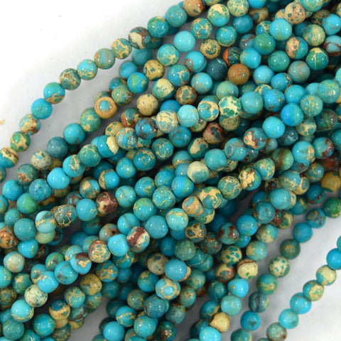 2x4mm Sea Sediment Jasper Heishi Disc Beads 15.5" Strand blue magenta green