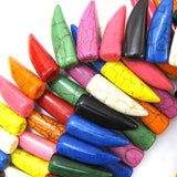 30mm multicolor turquoise horn beads 15.5