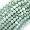Natural Matte Green Angelite Round Beads 15.5