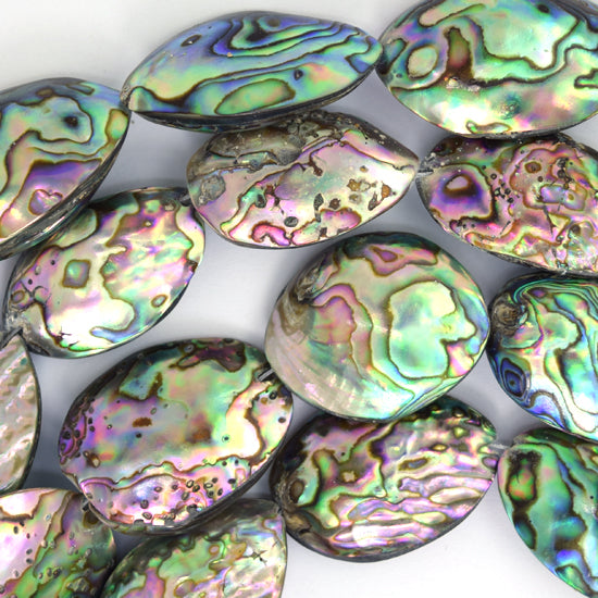 25mm - 32mm natural abalone shell pebble nugget beads 15" strand