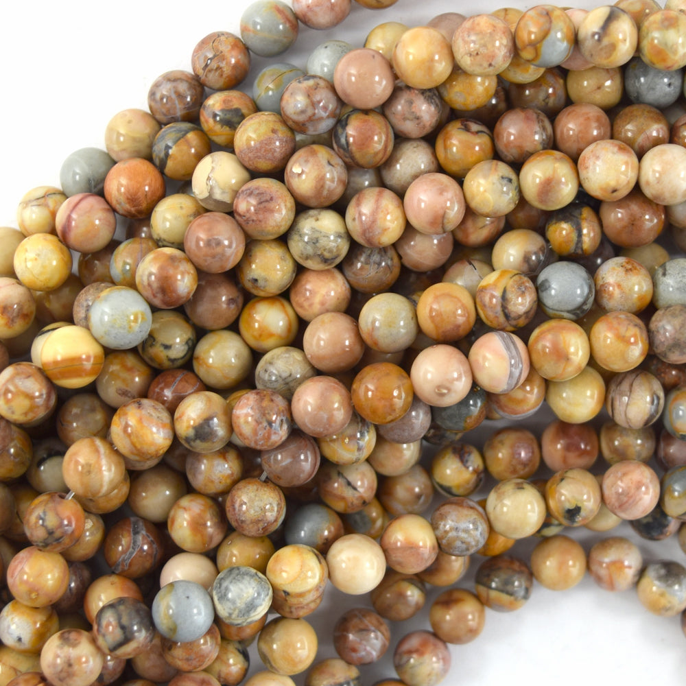 Natural Venus Jasper Round Beads Gemstone 15" Strand 4mm 6mm 8mm