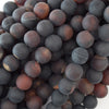 10mm matte black brown dream agate round beads 15