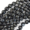 Natural Faceted Gray Labradorite Larvikite Round Beads 15