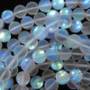 Matte White Mystic Aura Quartz Round Beads Gemstone 15
