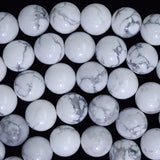 Natural White Howlite Round Beads Gemstone 15.5
