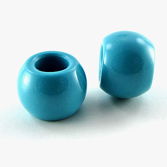 10 pieces 15mm blue turquoise beads with 6mm hole