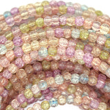 4mm multicolor crack crystal round beads 15.5