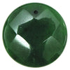 2 pieces 40mm faceted emerald green jade coin bead pendant