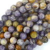 Natural Purple Flower Jasper Round Beads 15.5