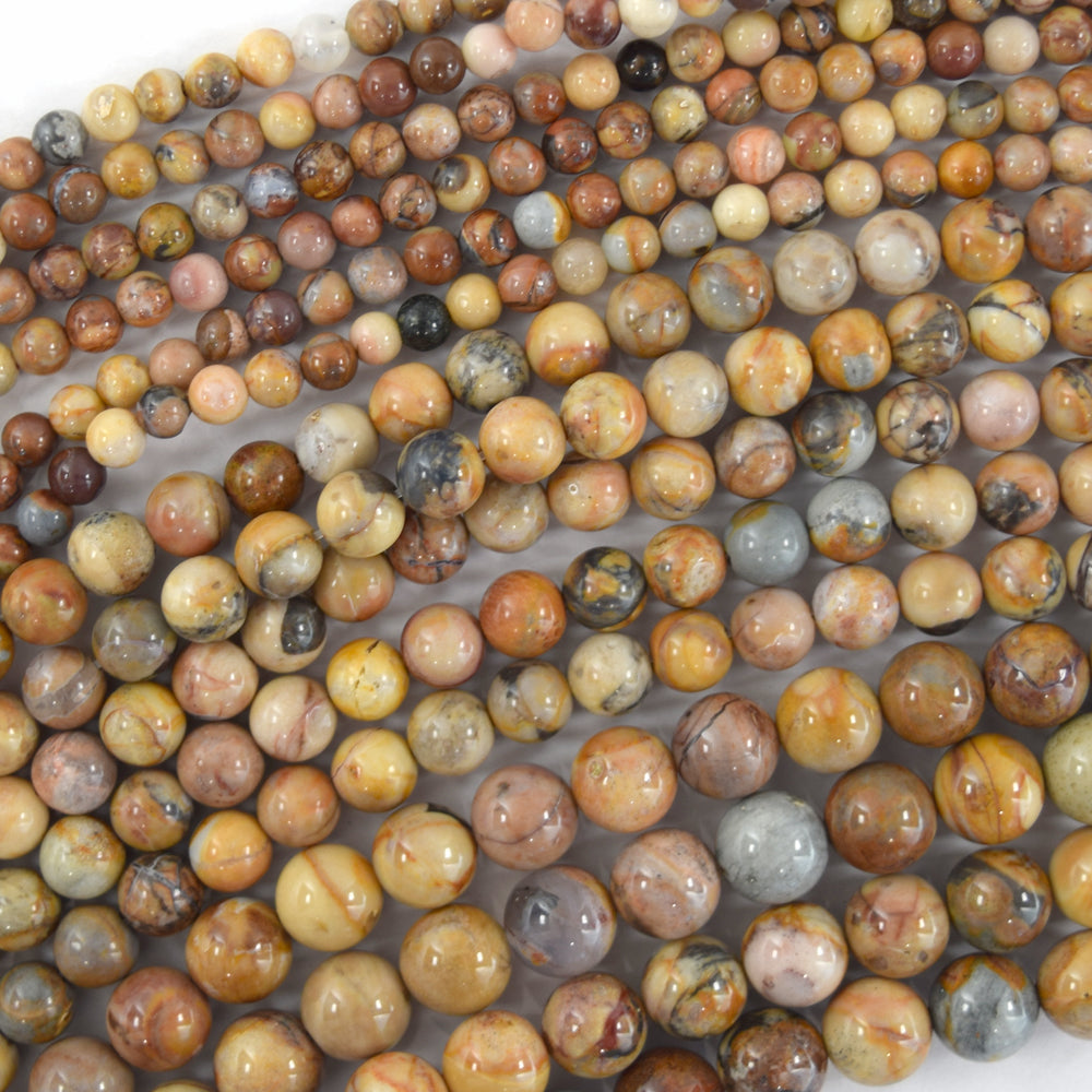 Natural Venus Jasper Round Beads Gemstone 15" Strand 4mm 6mm 8mm