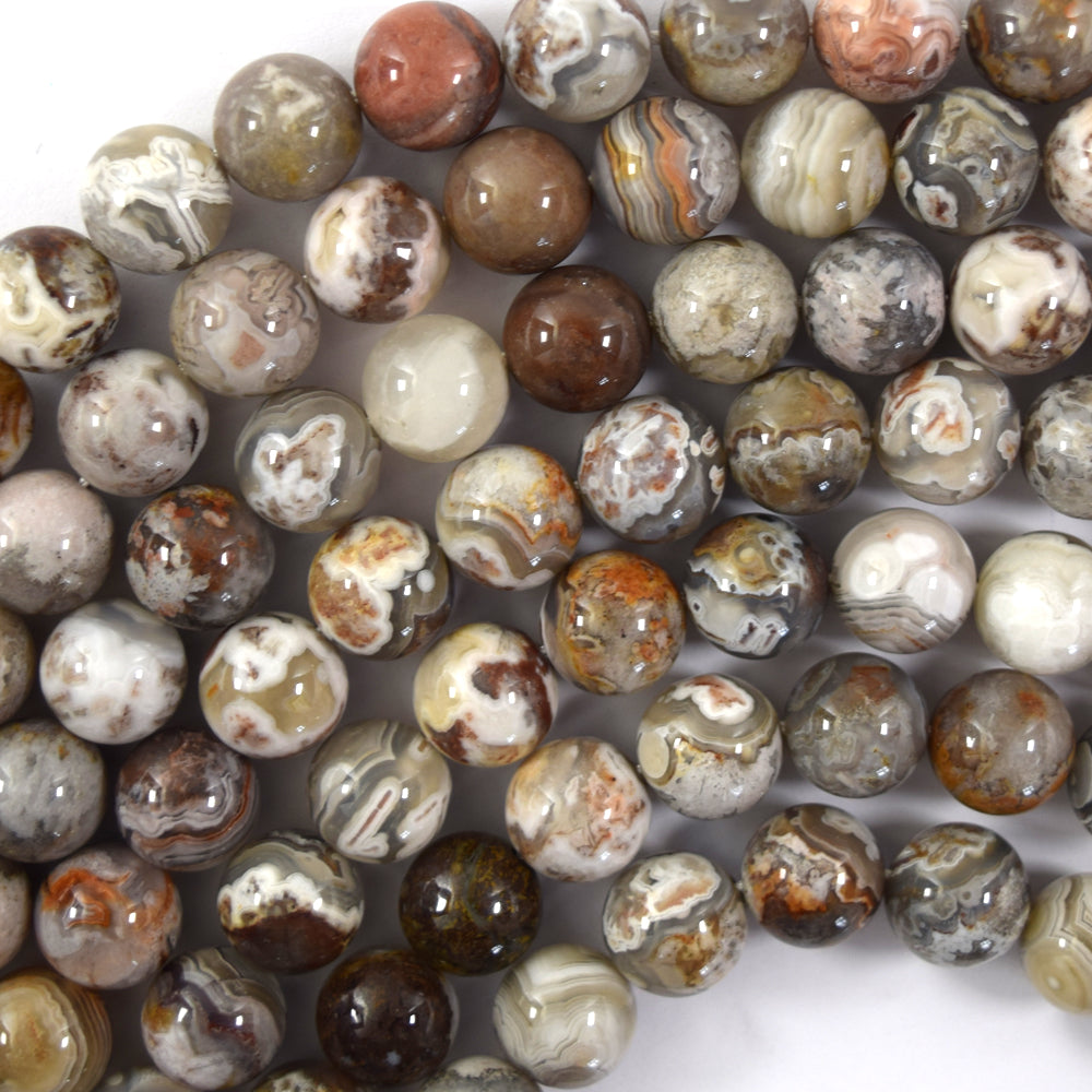 Natural Mexican Crazy Lace Agate Round Beads Gemstone 15" Strand 6mm 8mm 10mm S1