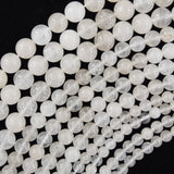 Natural Angola Off White Crystal Quartz Round Beads 15